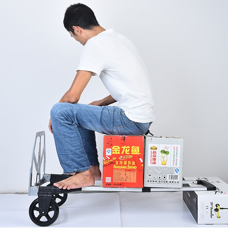 载重150kg铝合金拉货车 可伸缩折叠手推车 拉杆车 量大可印刷LOGO