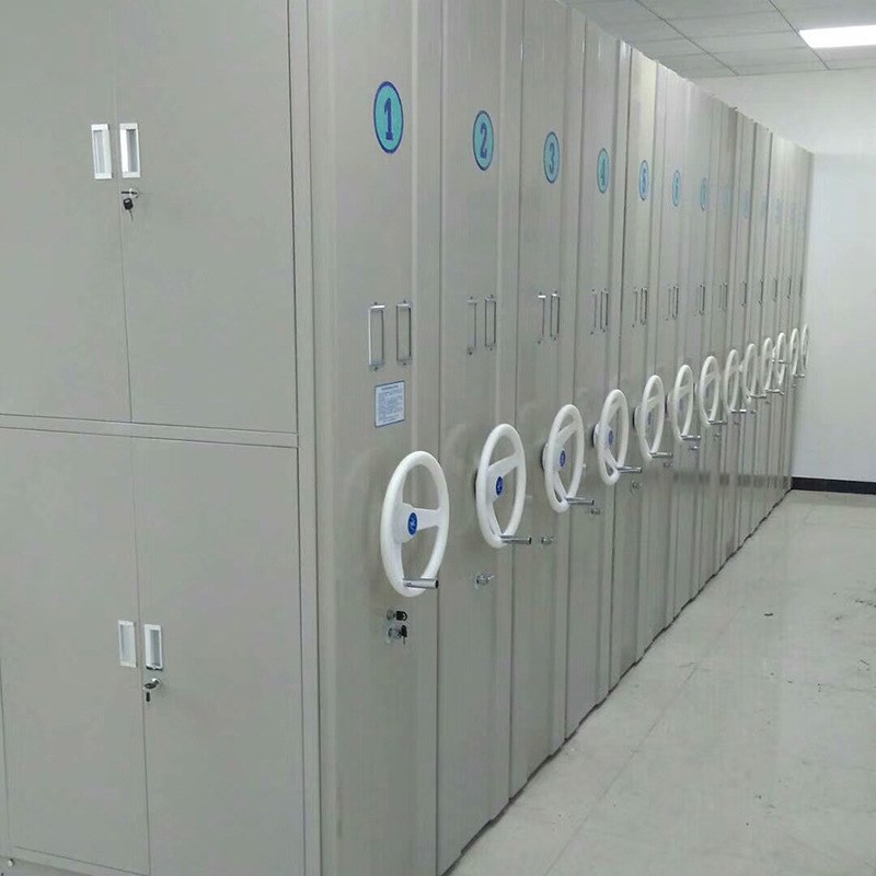 手摇式密集架档案柜钢制资料档案智能移动密集柜电动文件柜