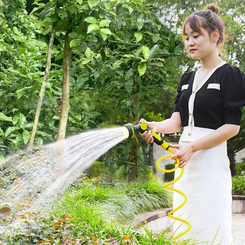 厂家直销10功能弹簧水管家用浇花自来水喷头软管洒水冲车水枪神器