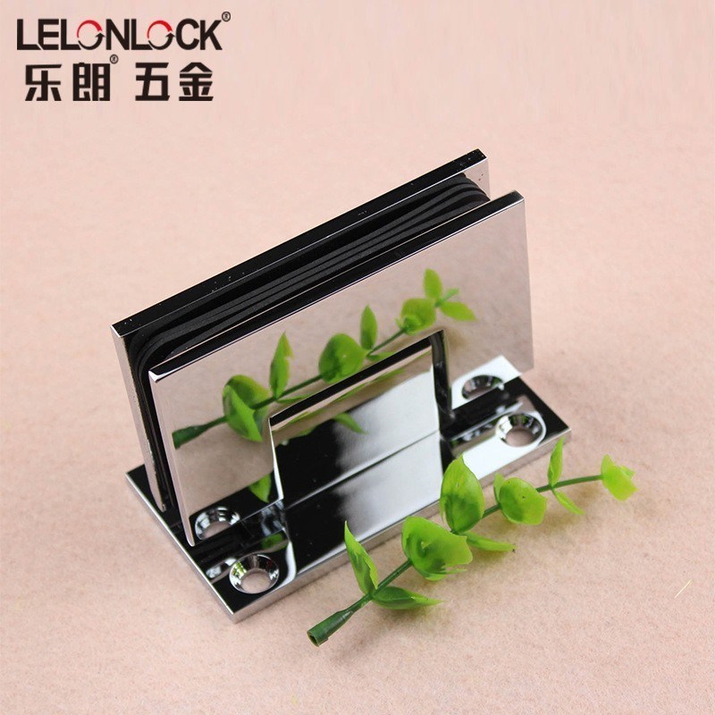 90度双向定位全铜浴室夹无框门玻璃夹自动闭合淋浴房玻璃门夹合页