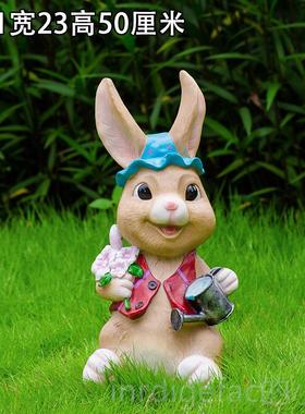 新款户外幼儿园庭院装饰品仿真林通动物脂兔卡子园景观雕塑花园摆