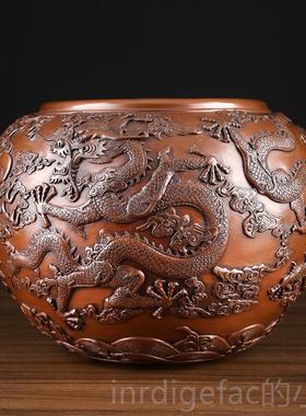 新款紫铜宝盆礼摆件海公水龙缸新中式聚家居办室公司开业乔迁送品