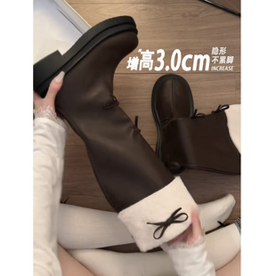 厚底保暖加绒加厚雪地靴高筒骑士靴潮 长筒靴女2025款 怪美主义