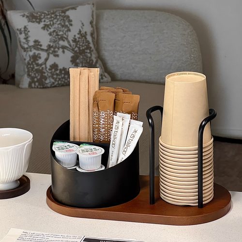 纸杯架取杯器茶包吸管咖啡糖包置物架吧台餐边柜一次性杯子置物架