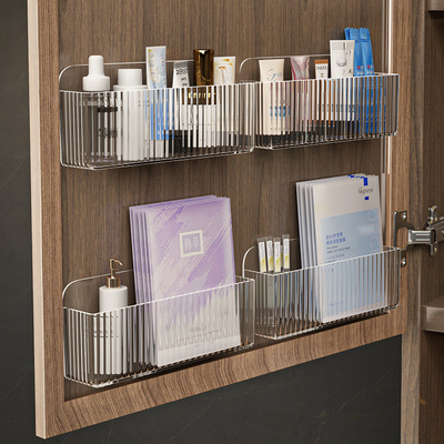 镜柜收纳盒化妆室放面膜口红化妆品小物件分格整理浴室柜内分层架