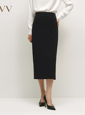OVV秋冬女装经典修身弹力半身裙简约优雅休闲铅笔裙GQDDW34005A