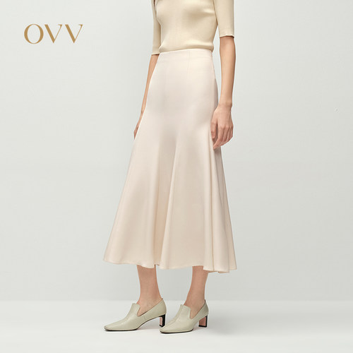 【重磅真丝】OVV春夏热卖女装30MM弹力重绉半身裙GQDDJ15023A