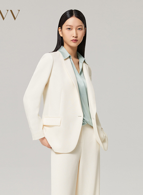 【爱情而已同款】OVV秋冬女装戗驳领时尚修身套装西服GTXEJ32104A