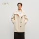 OVV秋冬女毛绒感经典 单排扣舒适保暖休闲大衣GWDAJ44113A