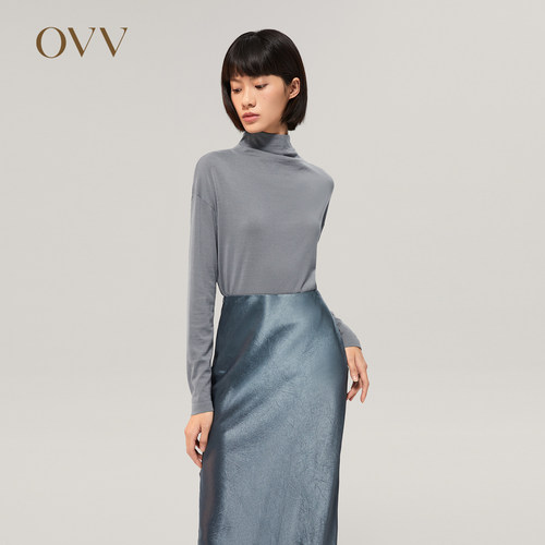 可机洗羊毛长袖针织衫OVV