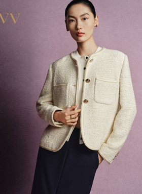 【经典粗花呢】OVV秋冬女装意大利进口面料纯色夹克GWJFJ34111A