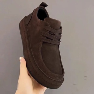 杰力精选男鞋秋季新款时尚休闲鞋磨砂皮厚底散步鞋一脚蹬懒人鞋潮