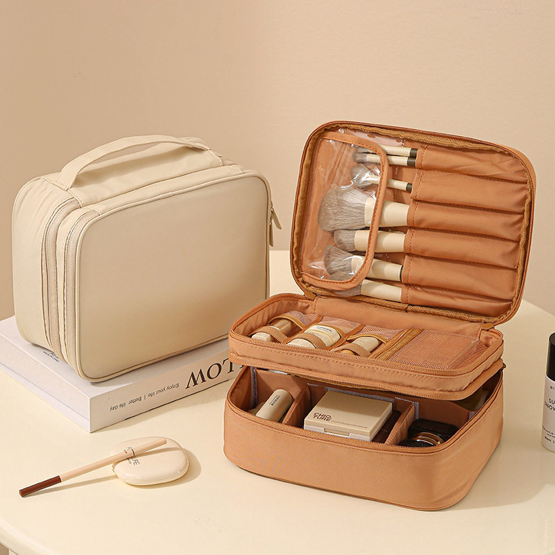 2026新款大容量化妆包女防水防震双层收纳包旅行便携牛津布化妆袋
