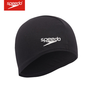 Speedo 14男女童logo日常训练纯色游泳帽 速比涛青少年布艺泳帽6
