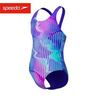 Speedo 连体泳衣中大童抗氯速干温泉泳衣 速比涛儿童新款