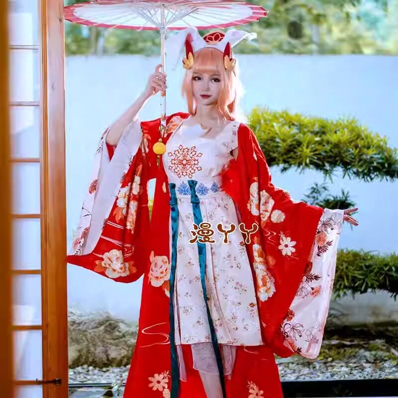 现货速发王者荣耀cos服公孙离惊鸿舞cosplay服装阿离假发伞女套装图片