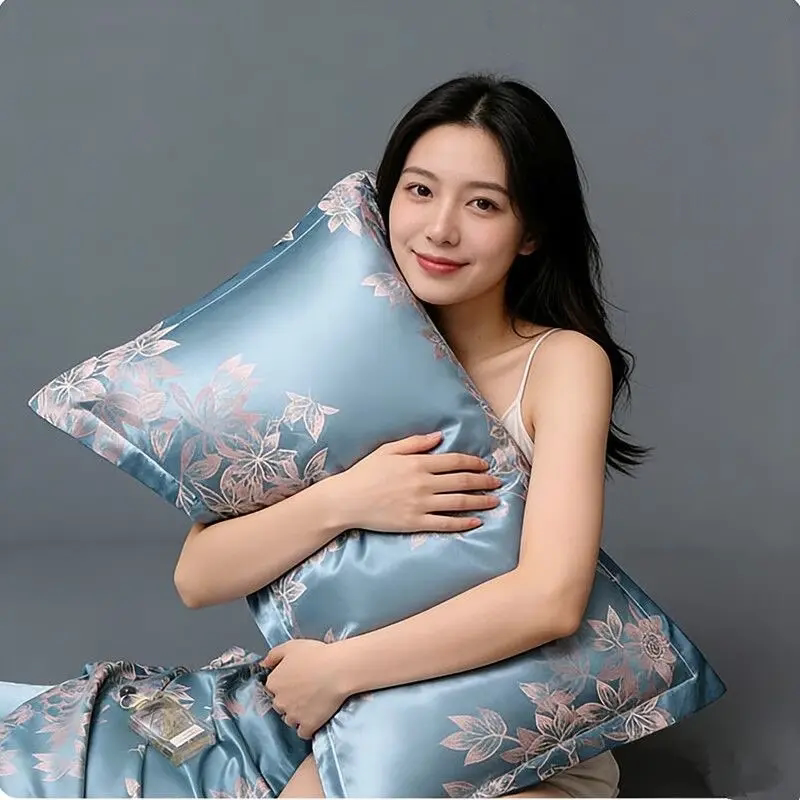 买一送一夏季冰丝枕套一对装