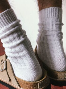 TREETALLIFE袜子男款女款艺术生男士堆堆袜黑色白色潮中筒袜长袜