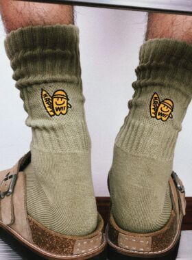 TREETALLIFE【1双装】袜子男款女款艺术生男士堆堆袜运动中筒棉袜