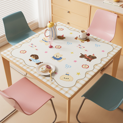 卡通桌布防水防油免洗正方形垫子