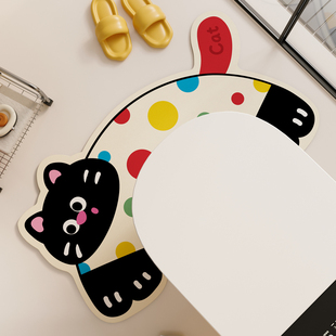 马桶地垫u型全包厕所防溅尿脚垫卫生间坐便器边缘软硅藻泥吸水垫