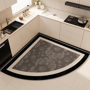 美式 厨房扇形地垫防滑防油脚垫硅藻泥吸水垫可擦免洗地毯速干垫子
