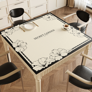 正方形桌布防水防油免洗轻奢高级法式餐桌桌垫隔热防烫桌面保护垫