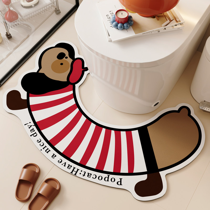 马桶地垫u型全包卫生间踩脚垫厕所马桶前防溅尿地毯硅藻泥吸水垫