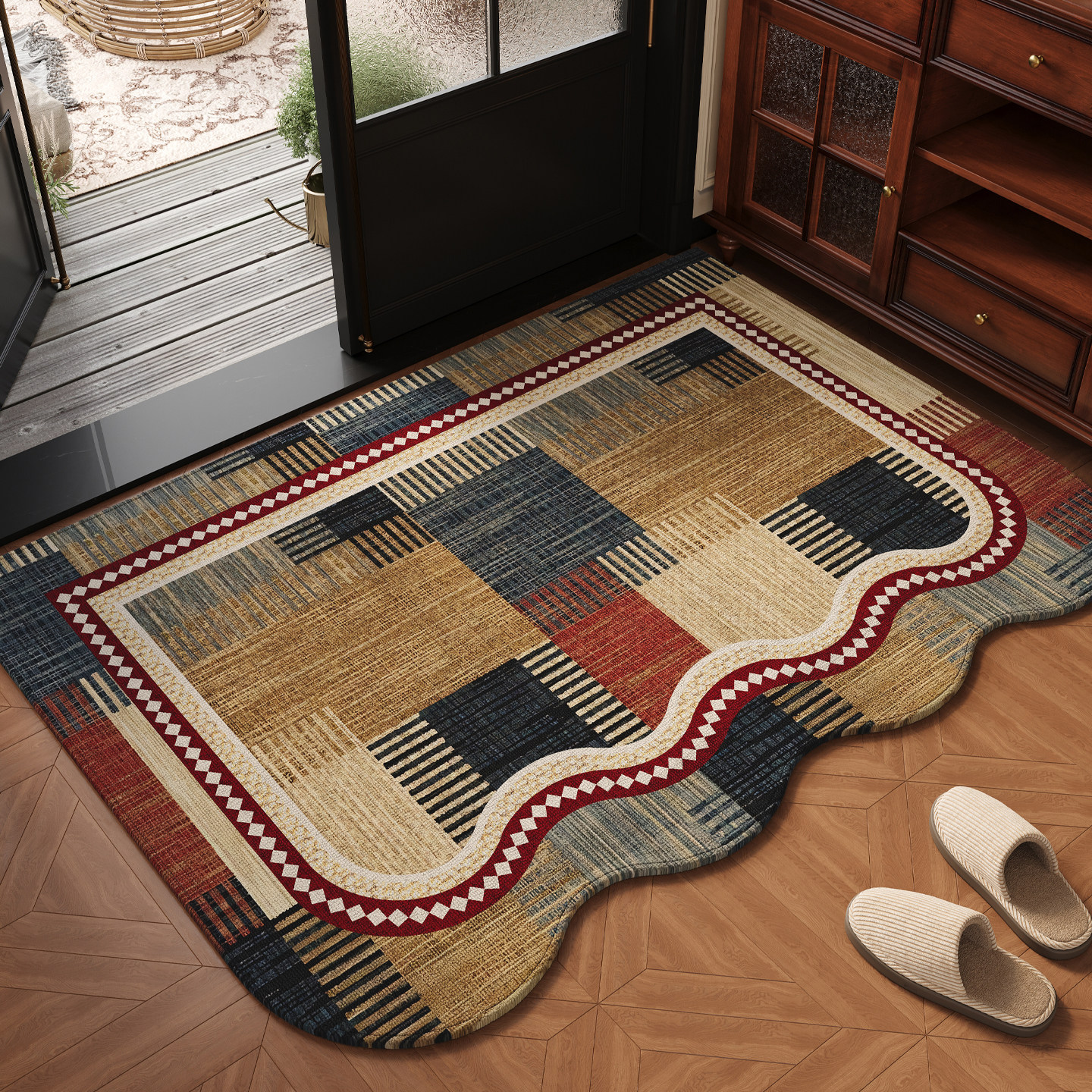 美式复古入户门地垫高级感门口耐脏脚垫高颜值门外进门地毯中古风,居家布艺,入户地垫,淘宝优惠券,粉丝福利购,淘宝优惠卷
