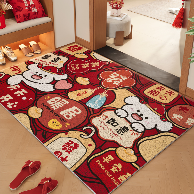 马年入户门地垫门口专用丝圈地毯