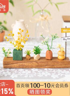阿楹 客厅精致玄关小摆件微缩 办工桌植物书架洞洞板电视柜装饰花