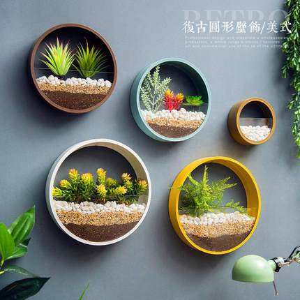 北欧创意客厅墙面装饰品挂件电视背景墙餐厅仿真植物墙上挂饰壁挂
