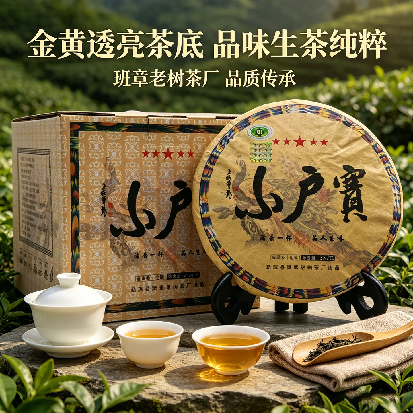 临沧勐库小户赛大树晒青毛茶 2018年普洱生茶357g 单饼送礼收藏