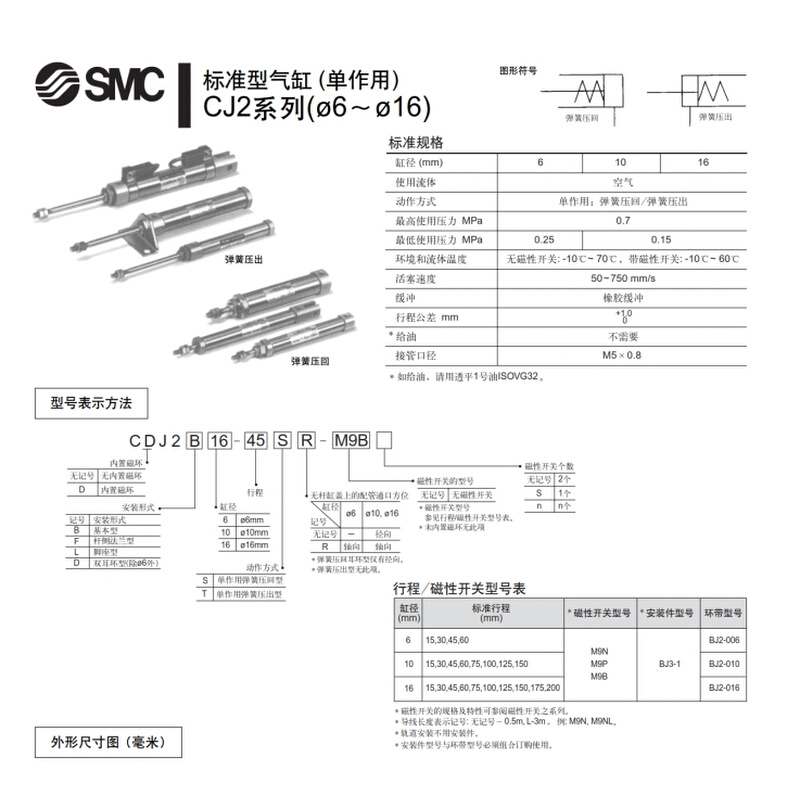 直销日本正品气缸CDJ2B10-10Z/15Z/20Z/25Z/30Z/35Z/40Z/45Z-B