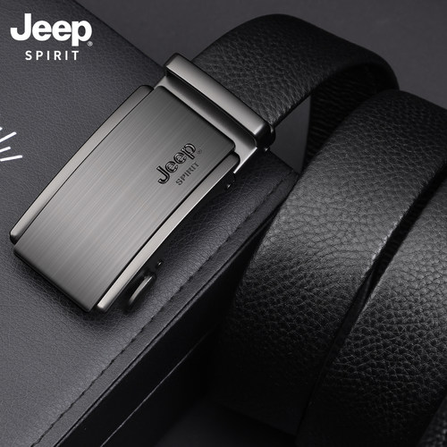 jeep皮带男真皮自动扣头层纯牛皮年轻人潮休闲男士裤腰带简约时尚