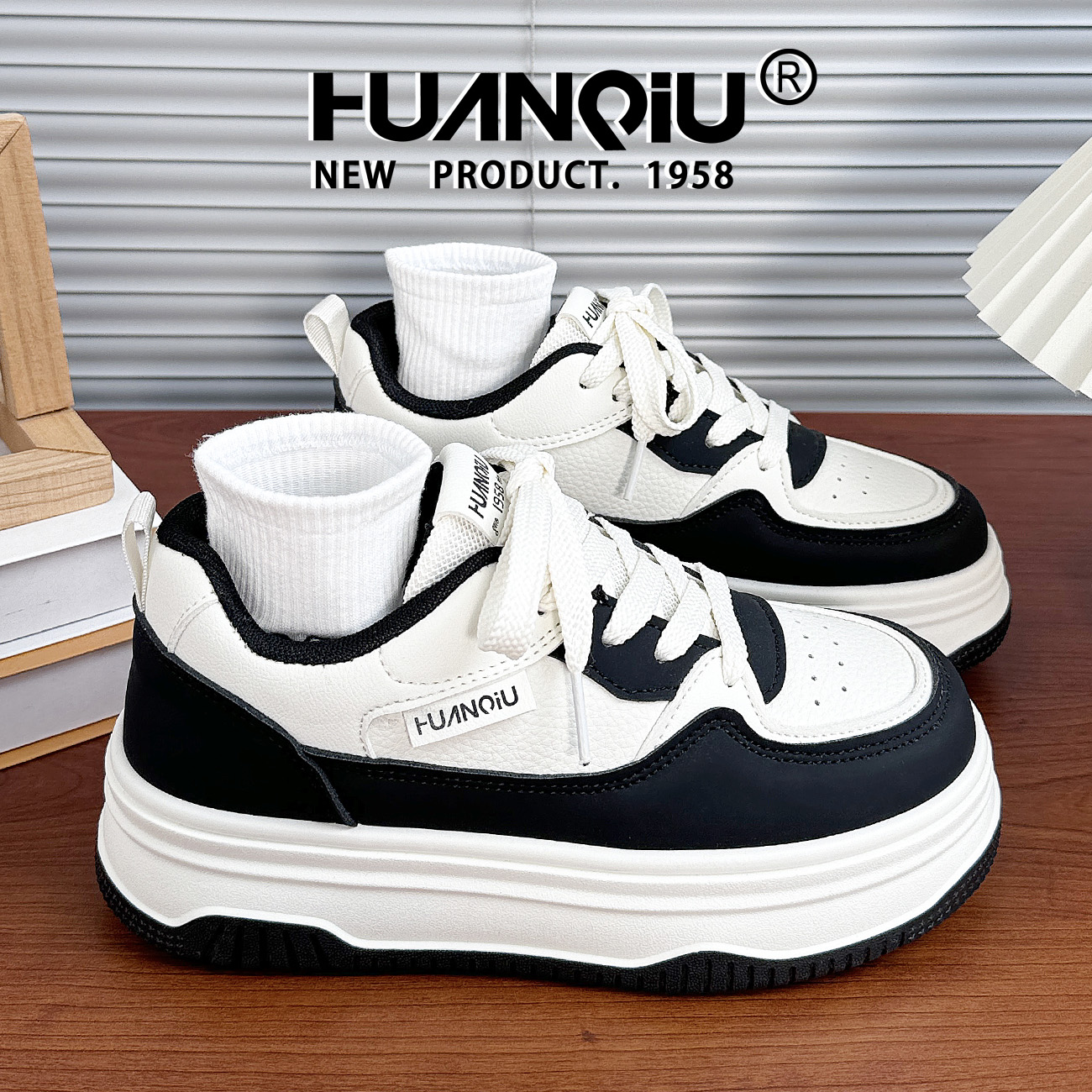 环球百搭厚底小众设计黑白板鞋