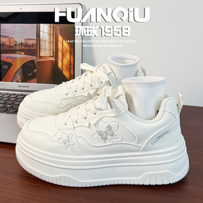 环球爆款增高奶fufu蝴蝶小白鞋