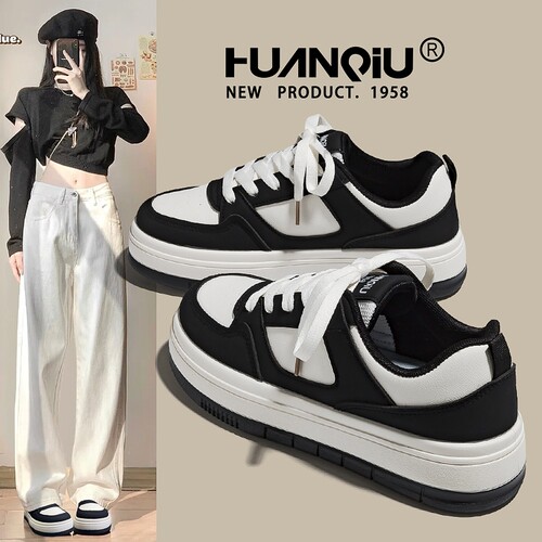 环球新款黑白熊猫板鞋