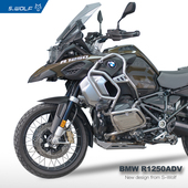 雪狼适用于宝马水鸟BMW R1250GSADV保险杠不锈钢缸头保护加强杠