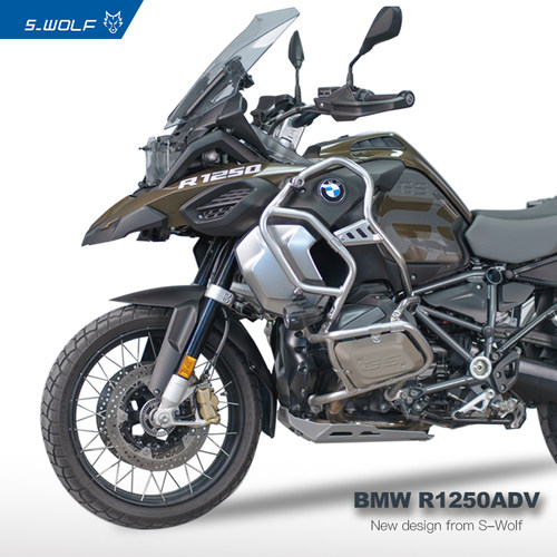 雪狼适用于宝马水鸟BMW R1250GSADV保险杠不锈钢缸头保护加强杠