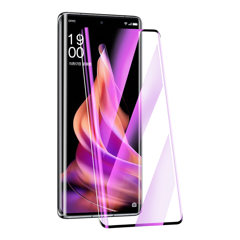 适用opporeno9钢化膜全屏覆盖防爆玻璃reno9pro手机贴膜曲面抗蓝光保护opopreno9pro+水凝膜全包边