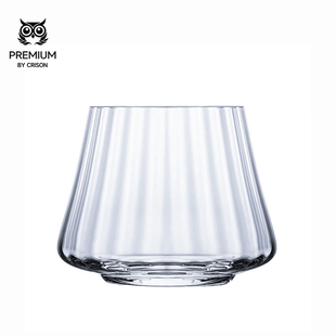 PWK505 CRISON高端水晶玻璃条棱古典威士忌杯酒吧专业鸡尾酒杯子