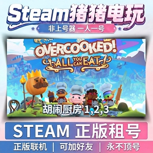 胡闹厨房 overcooked steam游戏租号 好友联机 不顶号 永久租号