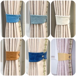 新中式固定扣绑绳窗帘扣环扣绑饰床帘收纳绳磁吸珍珠免打孔扎束带