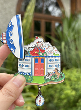 内蒙古包金属冰箱贴 左滑可见绵羊和女孩 呼伦贝尔呼和浩特伴手礼