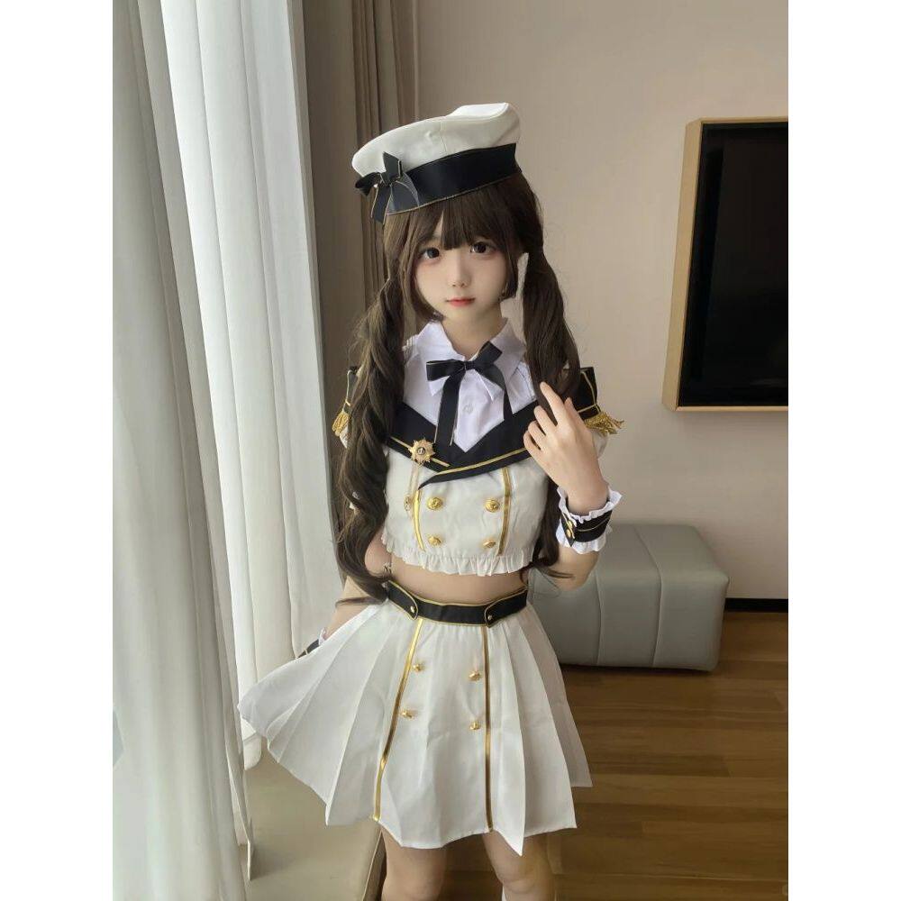 白舰甜心日系甜美氛围感两件套夏季新款小众假两件上衣百褶裙套装