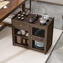 移动茶台茶桌家用非实木茶具柜带轮茶车功夫茶几茶水边柜一体烧水