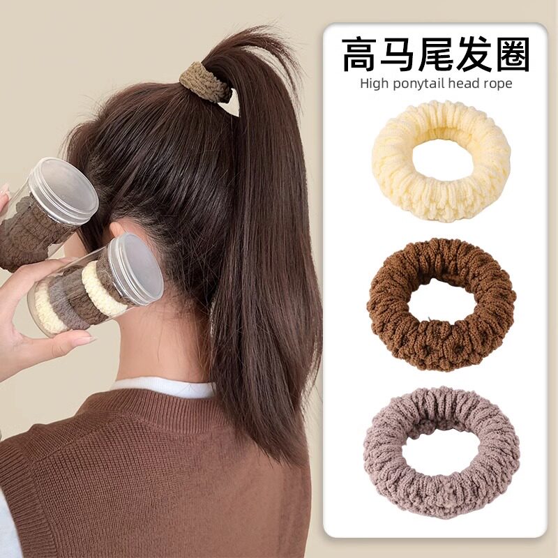 皮筋高弹力耐用进口无接缝头绳女扎头发圈扎高马尾头饰粗发绳皮套
