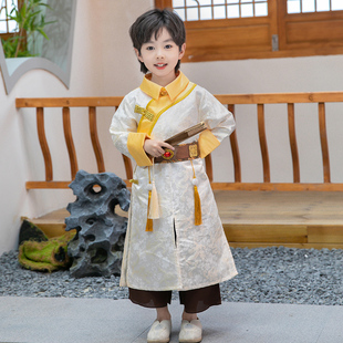 汉服男童唐装夏季儿童古装男孩龙袍表演衣服宝宝夏装清朝满族服饰