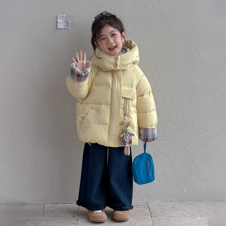 女童冬装羽绒服2025新款洋气宝宝冬季90鸭绒棉袄儿童冬装棉服外套